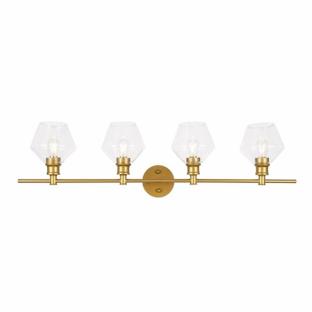 CLING Gene 4 Light Brass & Clear Glass Wall Sconce CL2571175